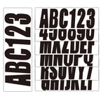 Set of 4 Black Personalized Decals for Boat Registration A-Z & 0-9