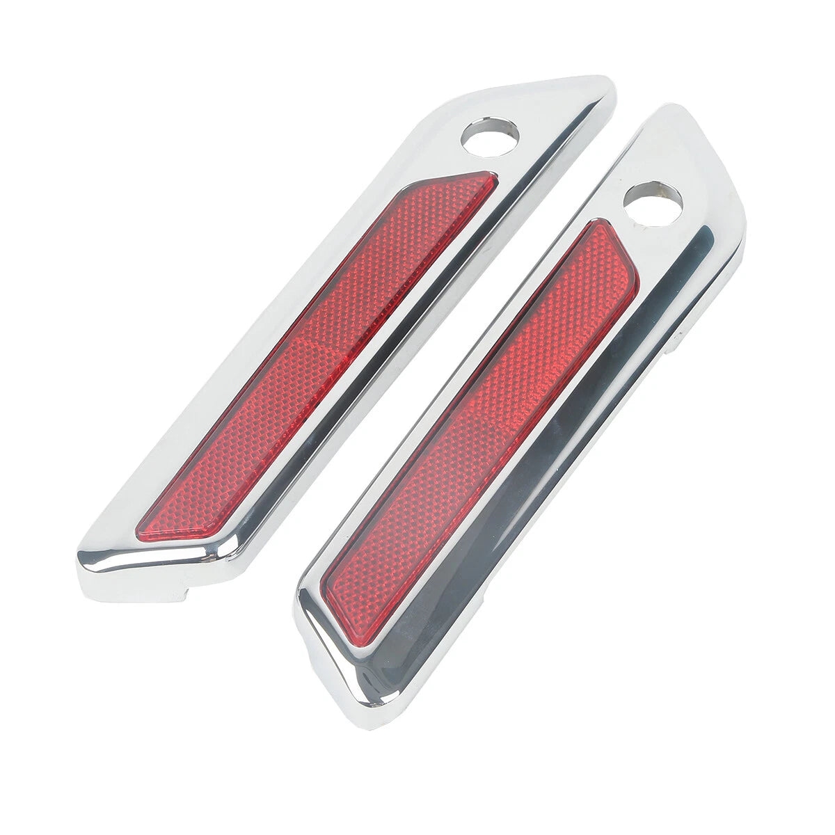 Set of 2 Black/Chrome Hard Saddlebags Hinge Latch Covers for Harley Touring (2014–2023)