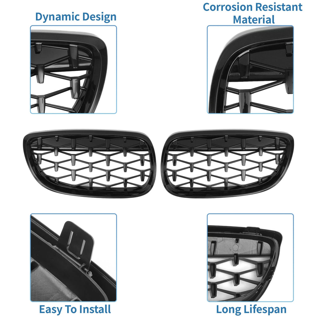 1 Pair Front Hood Bumper Grille for BMW 328xi M3 335xi 328i 335i (2007–2013)