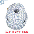 Set of 2 Double Braid Polyester Rope for Arborist Bull Tree Rigging (120')