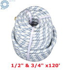 Set of 2 Double Braid Polyester Rope for Arborist Bull Tree Rigging (120')