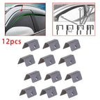 12PCS Wind Rain Deflectors Channel Clips for Universal Fit (Metal)