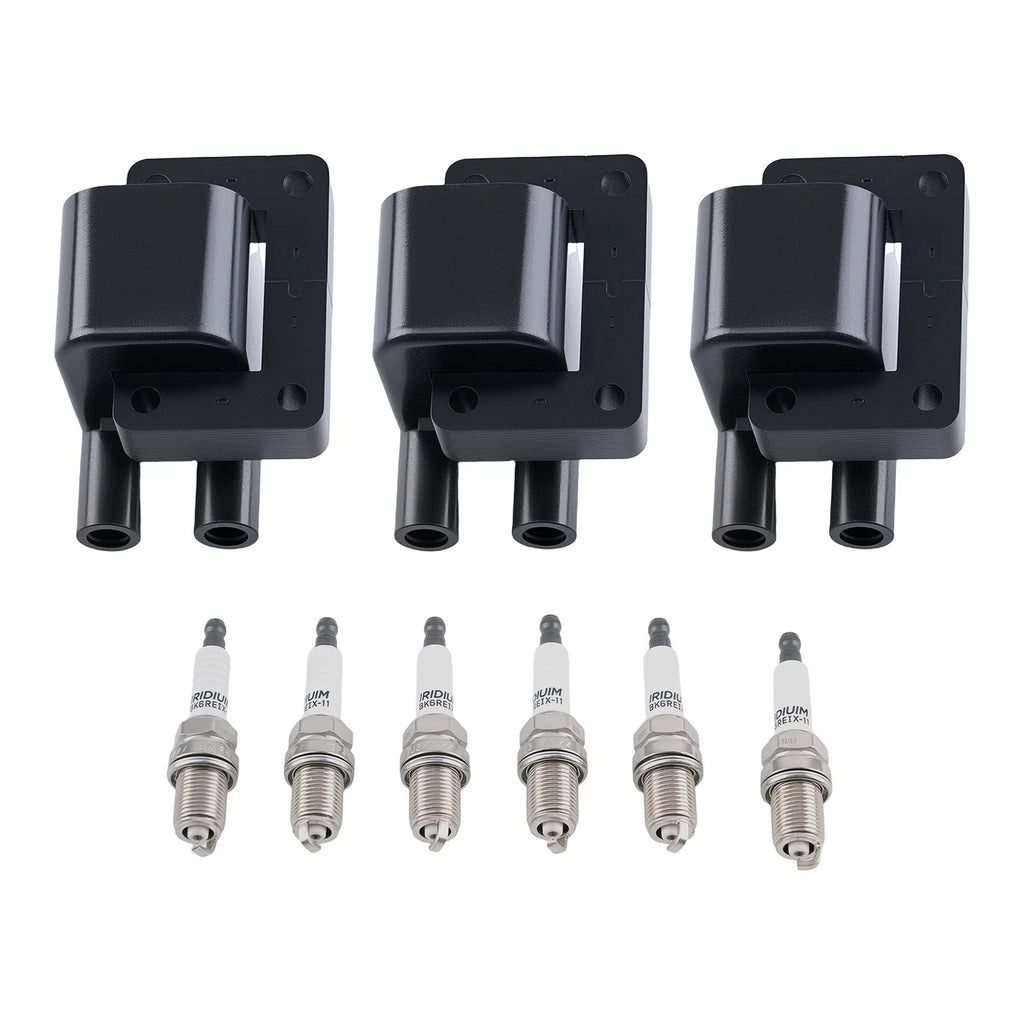 3pcs Ignition Coil + 6x Spark Plug for Mitsubishi Montero (1995–1996) MD184230