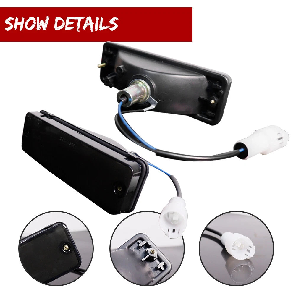 Smoked Front Parking Turn Signal Lights for Toyota Pickup 4Runner (1984–1989)