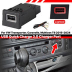 USB-A QC3.0 Charger Port Socket Kit for Transporter (2015–2024) LED Red