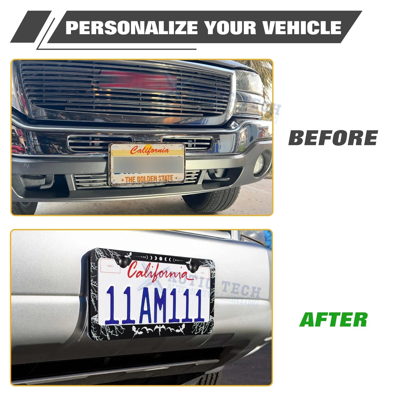 Black Dragon Mythology License Plate Frame for Universal Fit (2010-2024)