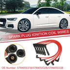 6X Spark Plug Wire Ignition Coil Cable No. 078905531B for Audi A4 A6 (1996–2005)