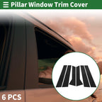 6 Pcs Door Pillar Window Trim for BMW X1 (2023–2024) Black