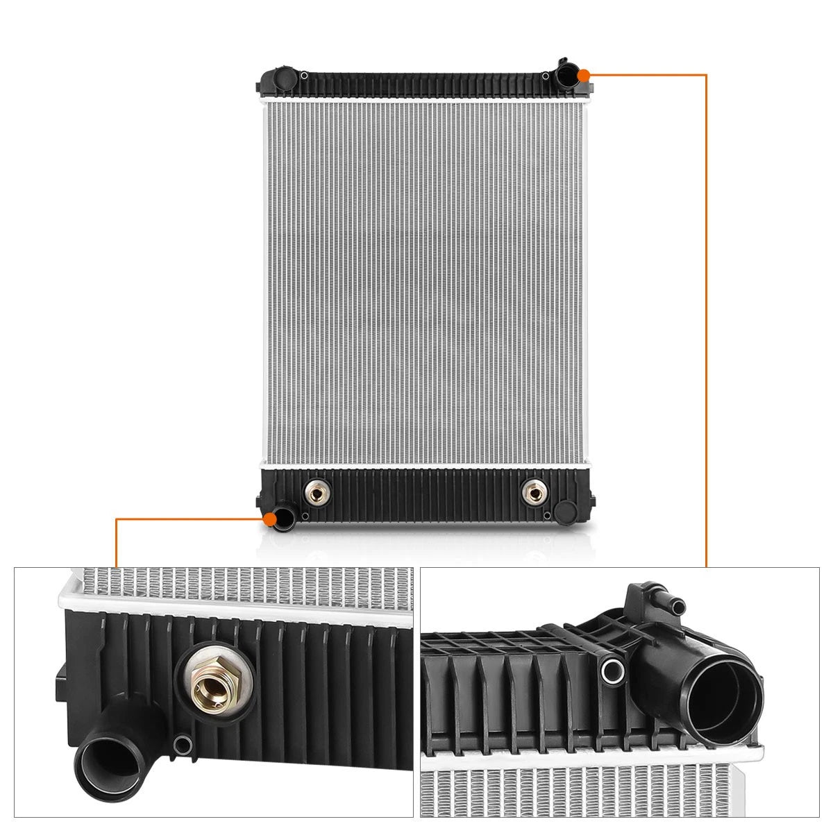 2-Row Cooling Radiator for Freightliner Business Class M2/M2 106/M2 100/B2 (2003–2011)