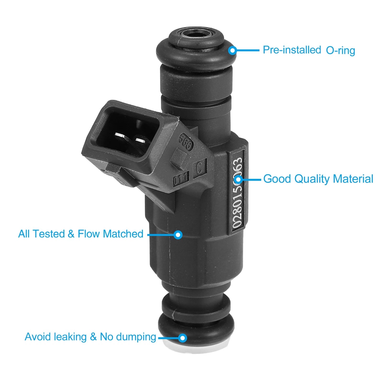 Set of 4 Fuel Injector Nozzles 0280156063 for Audi TT Quattro (2003–2006)