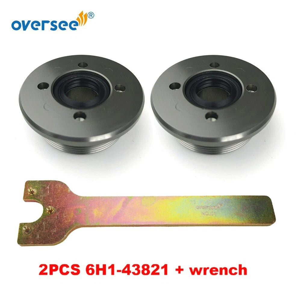 2X Tilt Trim End Cap & Wrench for Yamaha 2/4T 60-90HP Outboard (6H1-43821)