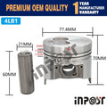 Set of 4 Piston with Ring Set for Isuzu TCM FD15 FD18 FD19 (STD)