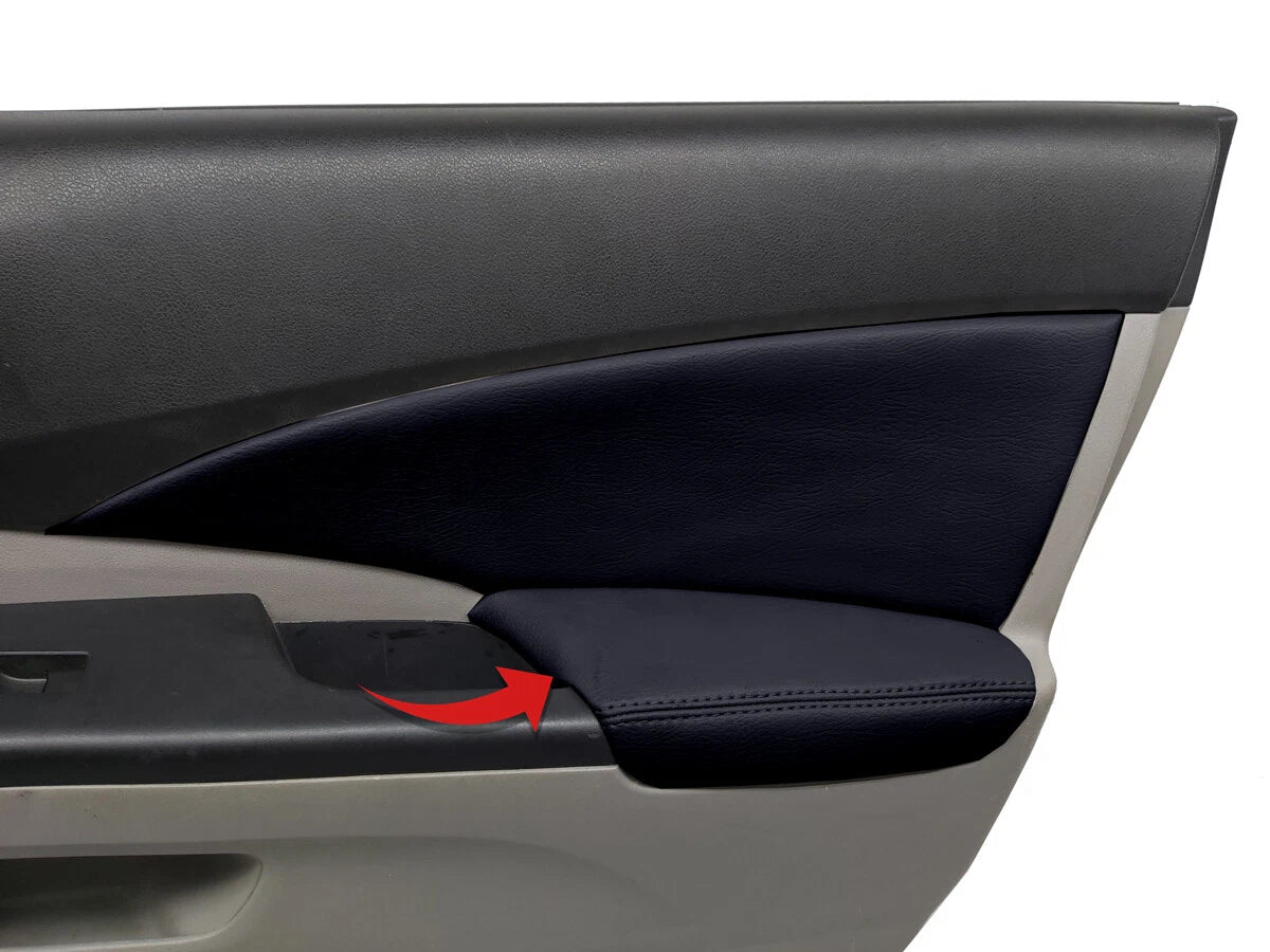 Front & Rear Armrest Door Panel Covers for Honda CR-V (2012–2016) Black PVC
