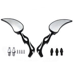 Teardrop Flame Mirrors for Honda/Kawasaki/Suzuki Cruiser (All Years)