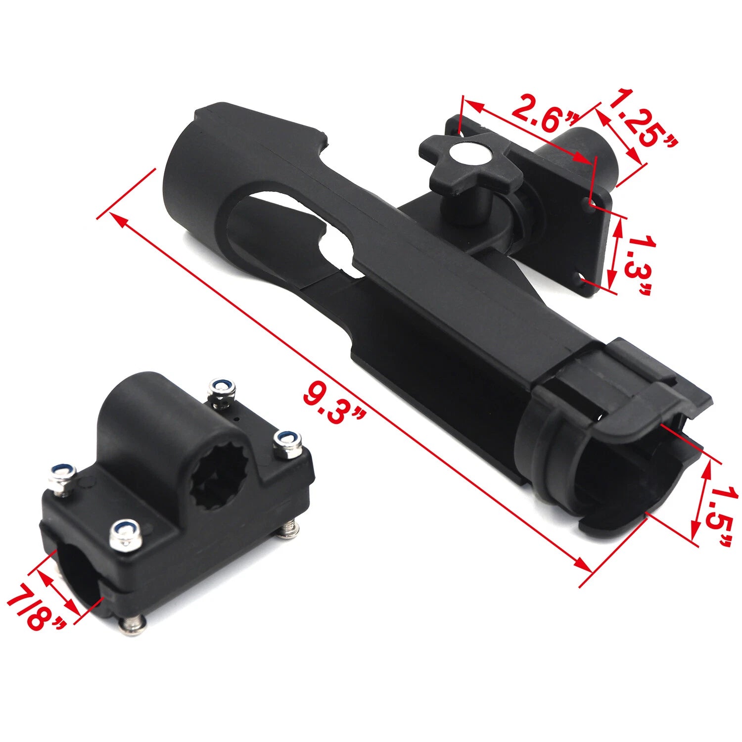 Adjustable Side Rail Mount Fishing Pole Rod Holder for Kayak Boat (1PC)