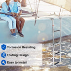 4 Steps Stainless Telescoping Boat Ladder for Pontoon (Marine)