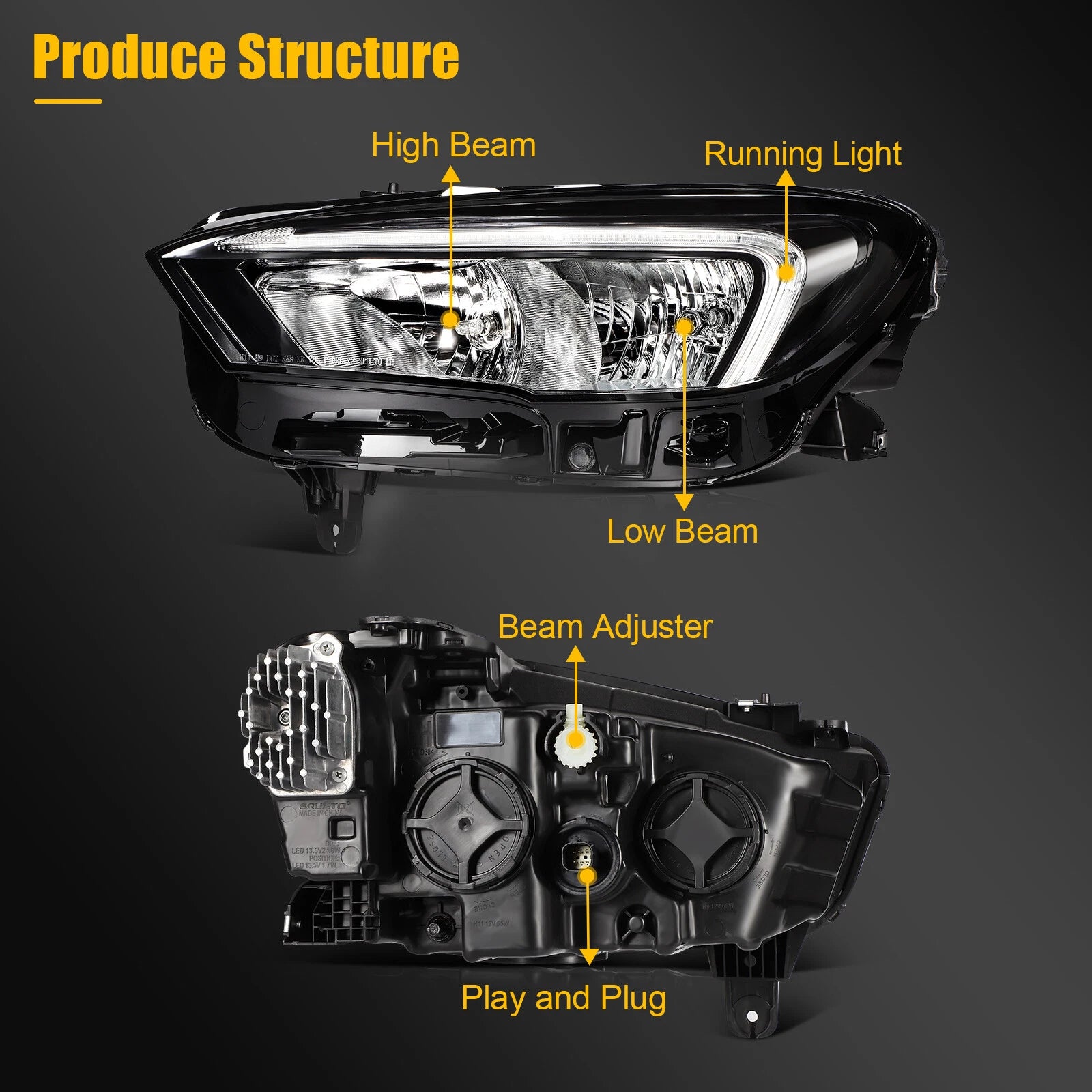 Left Side Headlight with LED DRL for Buick Encore GX (2020–2023)