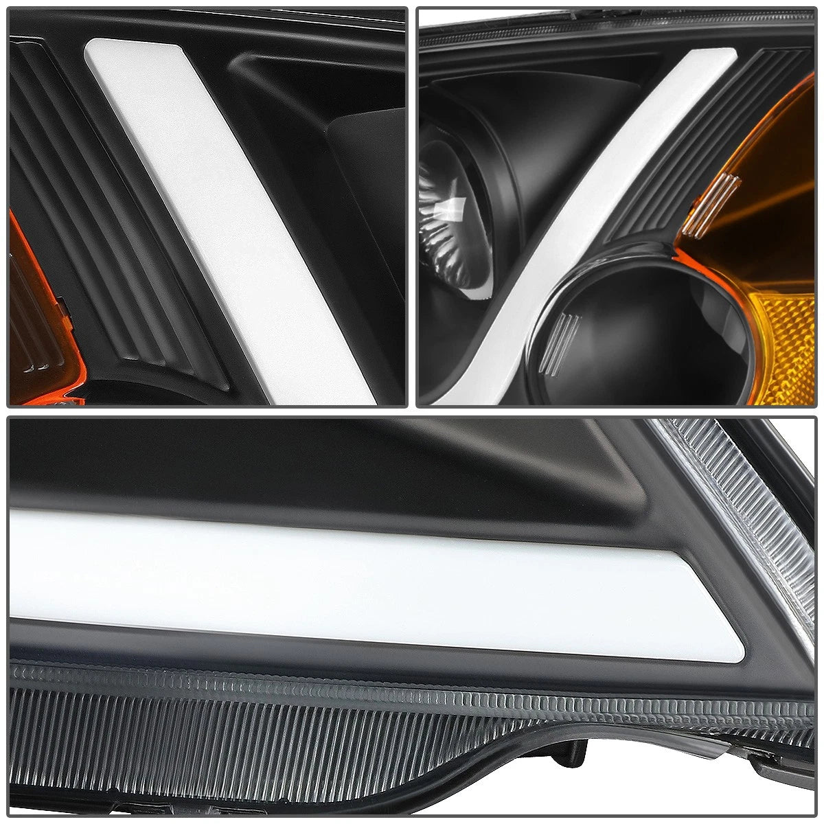 LED DRL Projector Headlight Lamps for Honda Civic Coupe/Sedan (2001–2003)