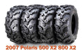 Set of 4 ATV Tires 25x8-12 & 25x11-10 for Polaris 500 X2 800 X2 (2007)