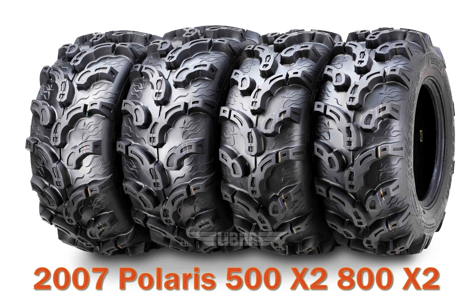 Set of 4 ATV Tires 25x8-12 & 25x11-10 for Polaris 500 X2 800 X2 (2007)