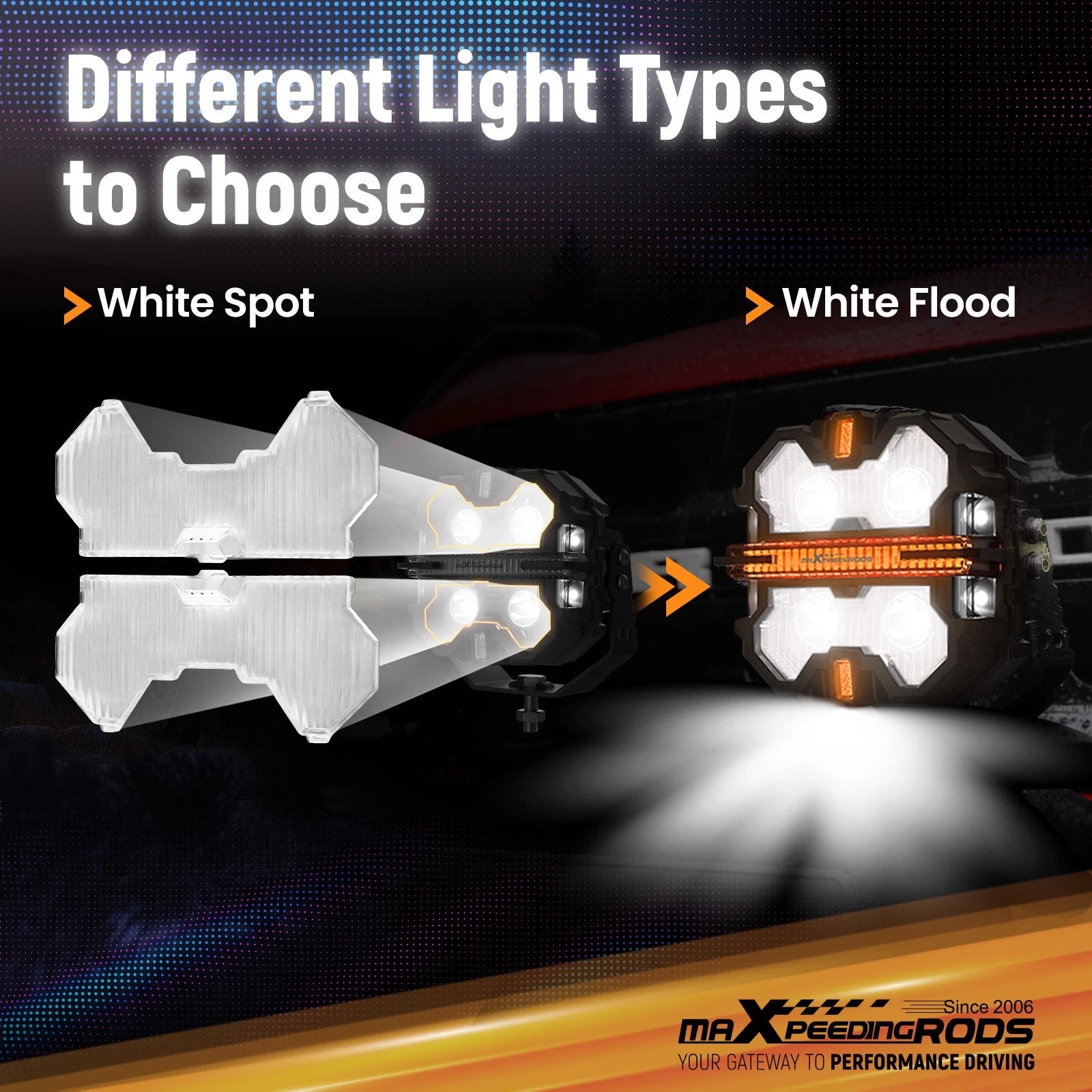Set of 4 LED Light Covers for maXpeedingrods Driving Lights (5 Inch)