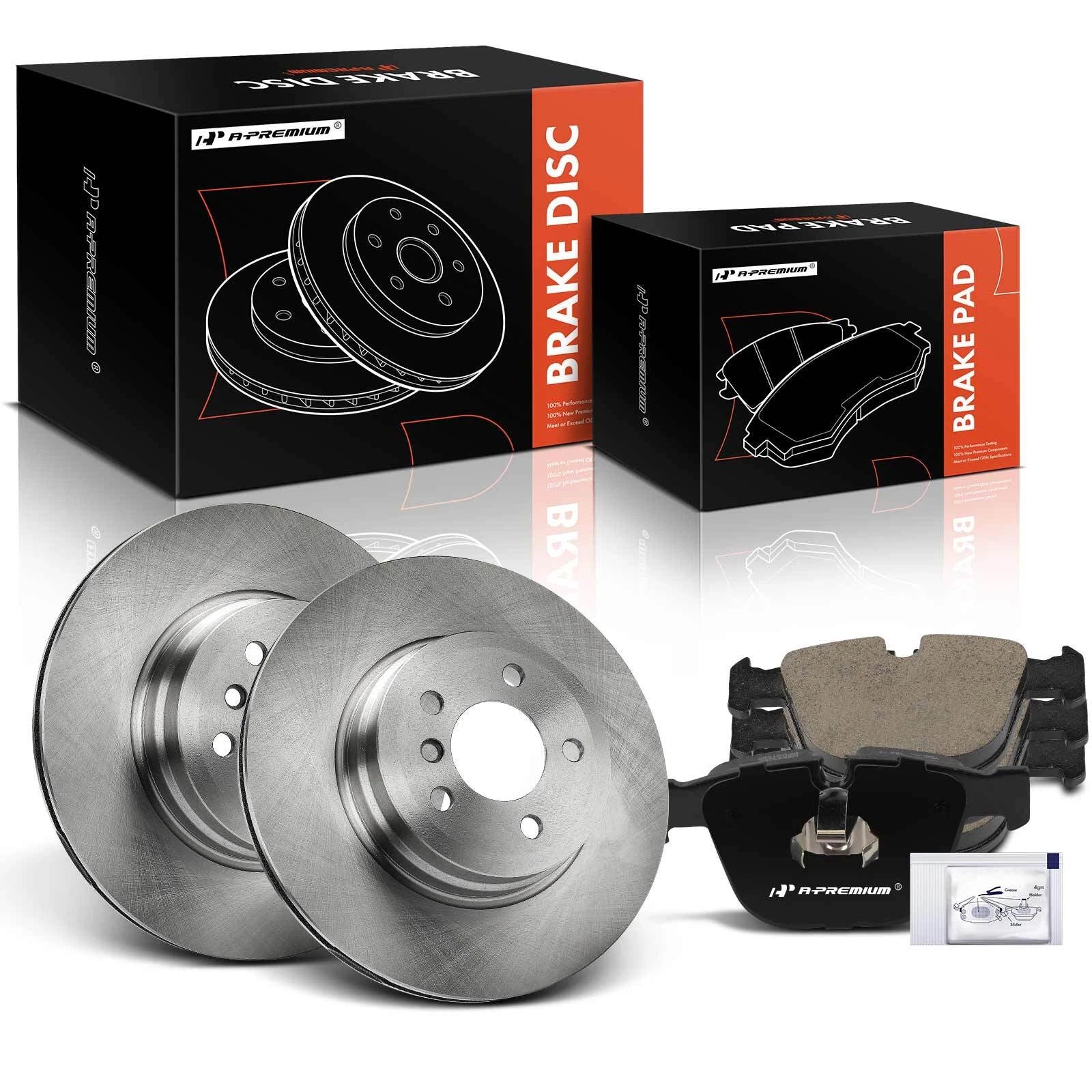 Set of 2 Rear Disc Brake Rotors & Ceramic Pads for BMW X5 X6 (2007–2019)