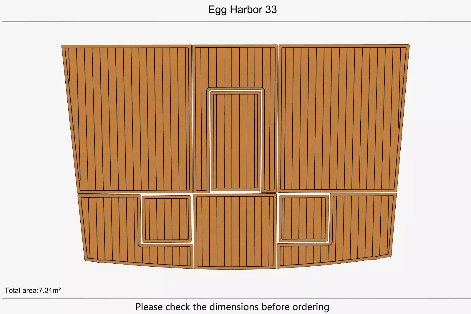 EVA Foam Teak Deck Pads for Egg Harbor 33