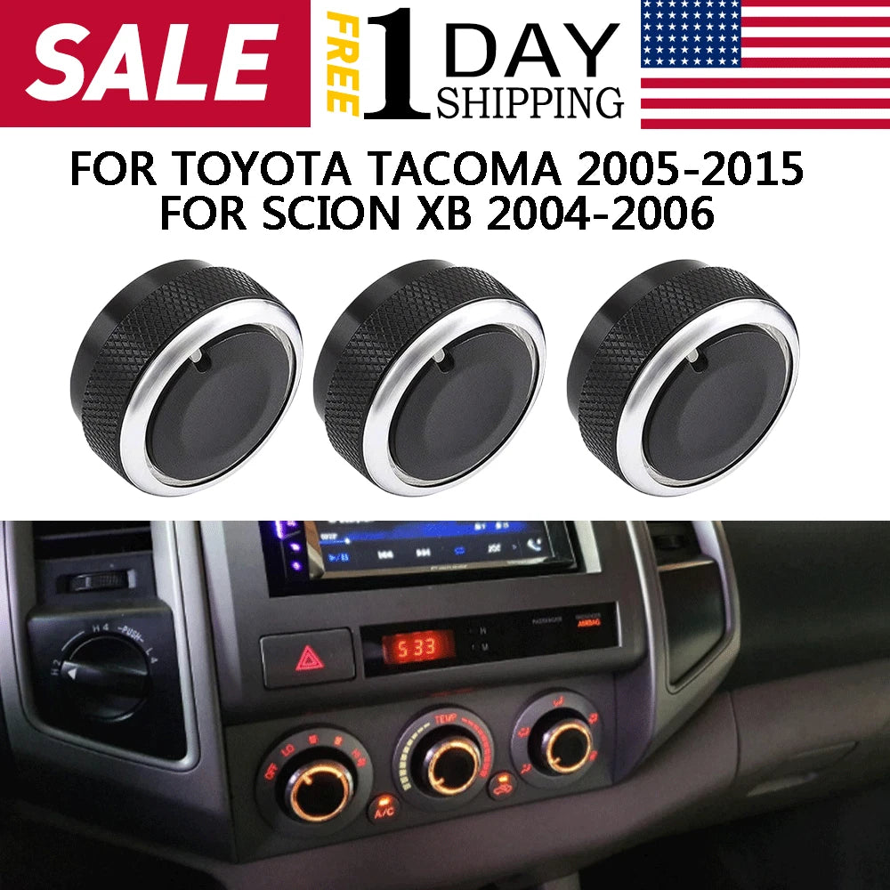 3X Air Conditioning Switch Control Knobs for Toyota Tacoma Yaris Echo Scion XB (YYYY–YYYY)