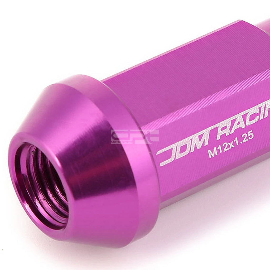 20 PCS Open End M12x1.25 50mm Tall Purple Universal JDM Lug Nut Set