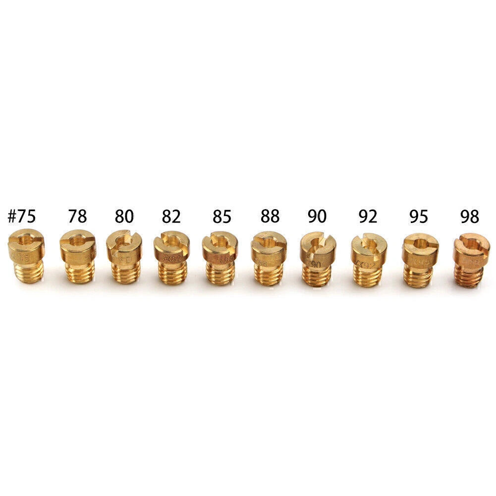 Set of 10 Carburetor Main Jet Nozzles for Dellorto 75-98 78 80 82 85 88