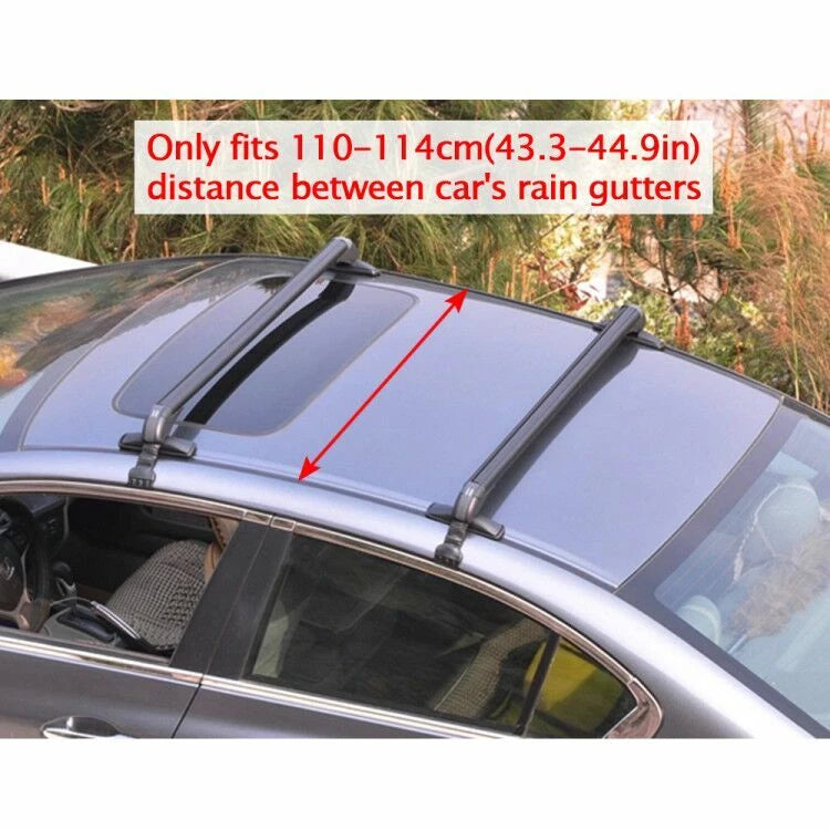 Aluminum Roof Rail Luggage Rack for Car - Black with Lock & Key