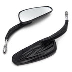 8mm Black Rear View Side Mirrors for Harley Touring Road Glide Electra