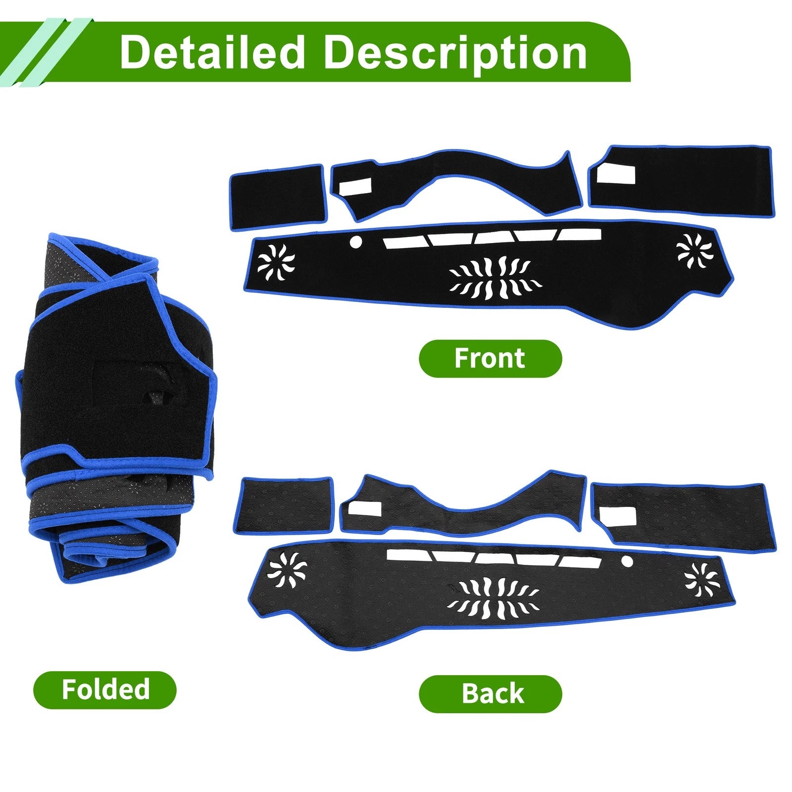 Dashboard Cover for Lexus IS 30 Series (2013–2023) Black Blue 1 Pc