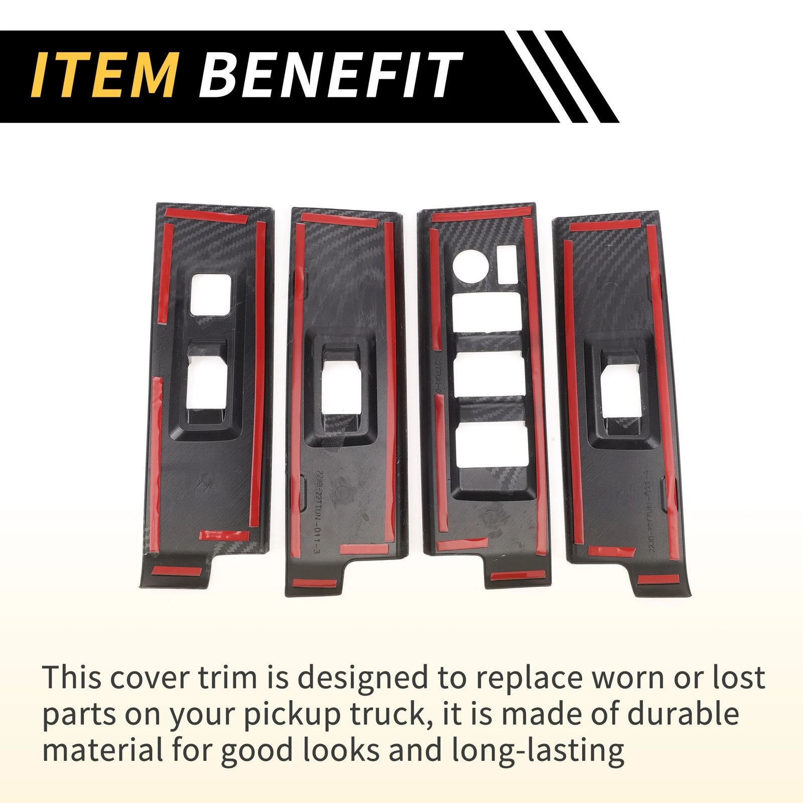 Set of 2 Carbon Fiber Door Window Switch Panel Covers for Toyota Tundra (2022–2024)