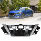 Front Bumper Upper Grille for Nissan Sentra (2020–2021) 62310-6LB0A Black & Chrome