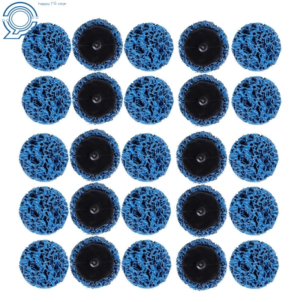 25 Pack 2 Inch Blue Quick Change Strip & Clean Discs for Paint Rust