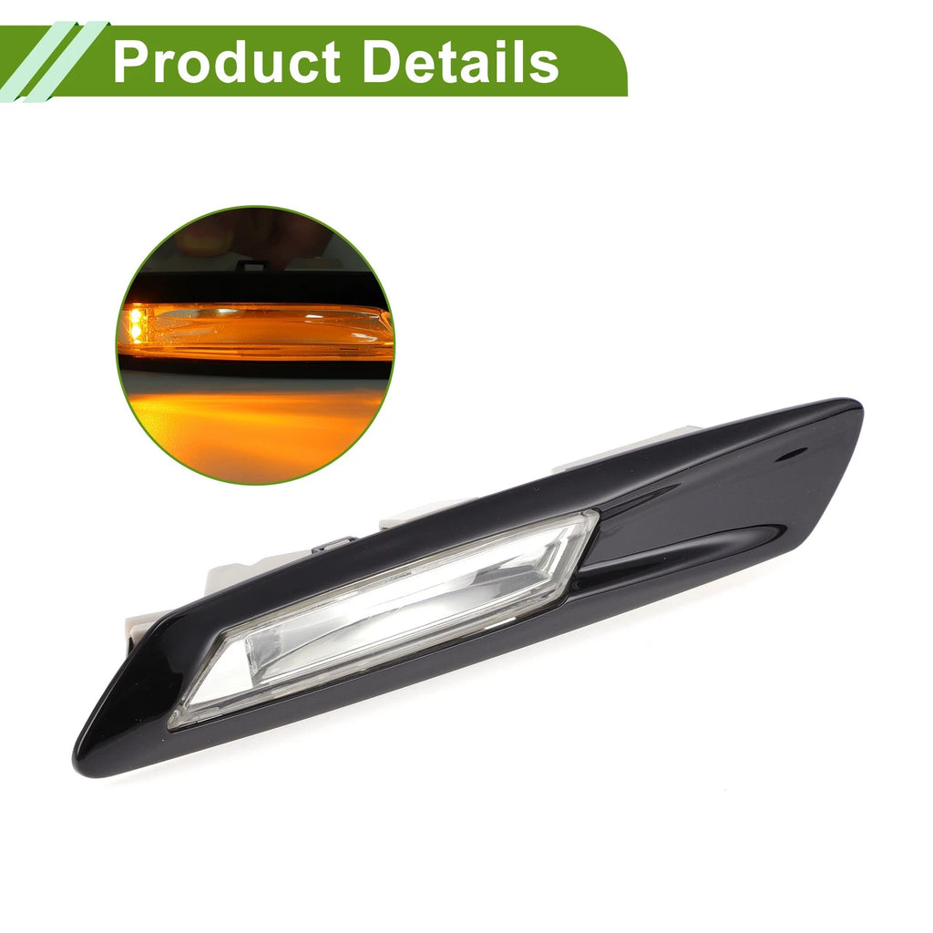 1 Pc Right Side Marker Light Cover for BMW 528i (2011–2016) 63137154170 Black