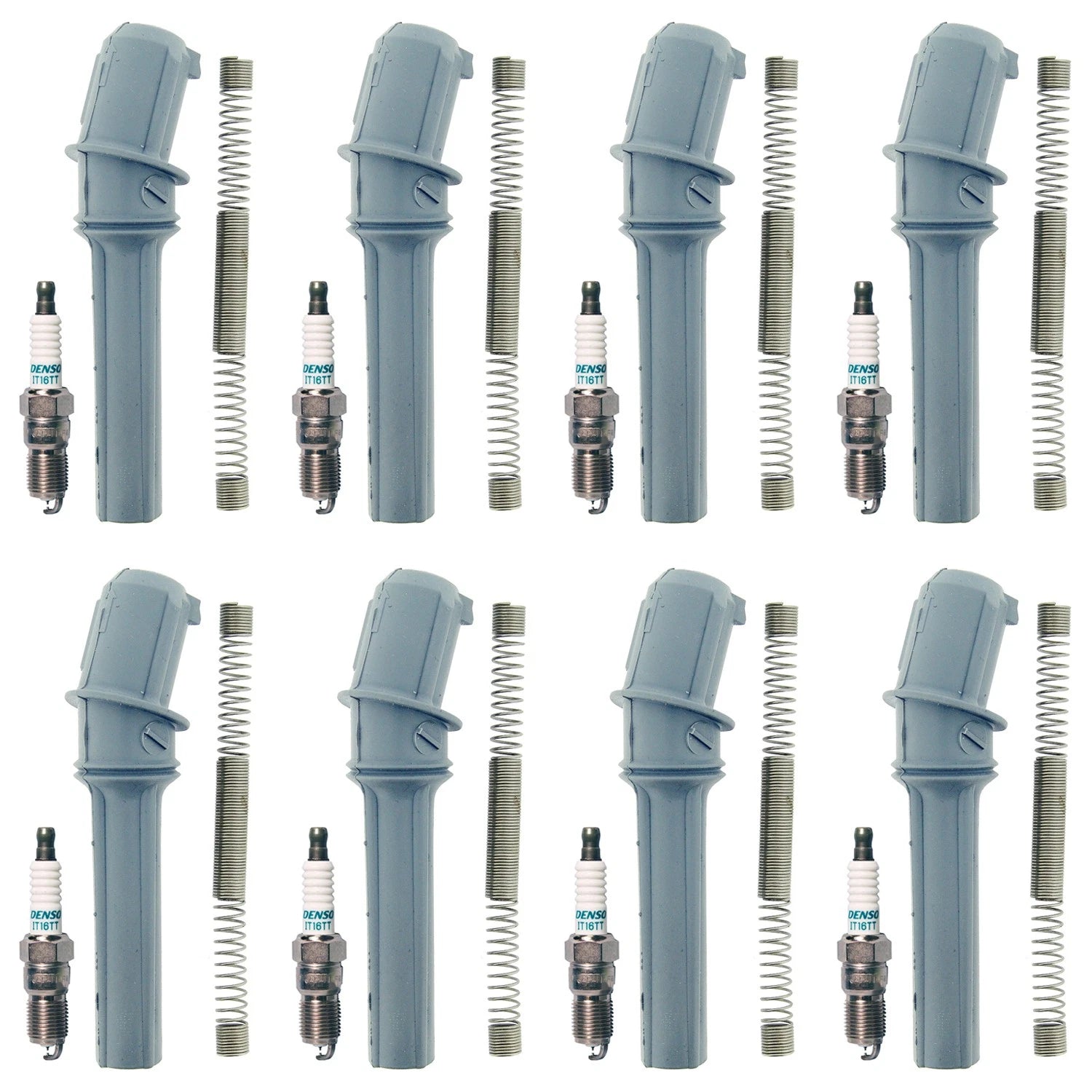 Set of 8 Iridium Spark Plugs & Coil Boots for Ford Expedition F-150 V8 (2004–2023)