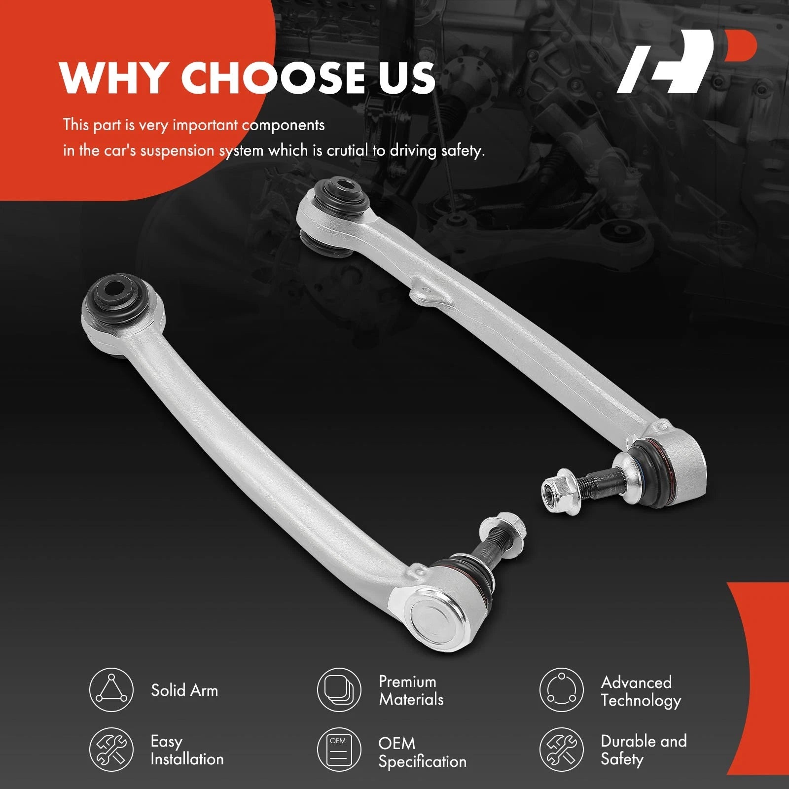 2X Front Rearward Control Arm with Ball Joint for BMW M2 (2016-2021)