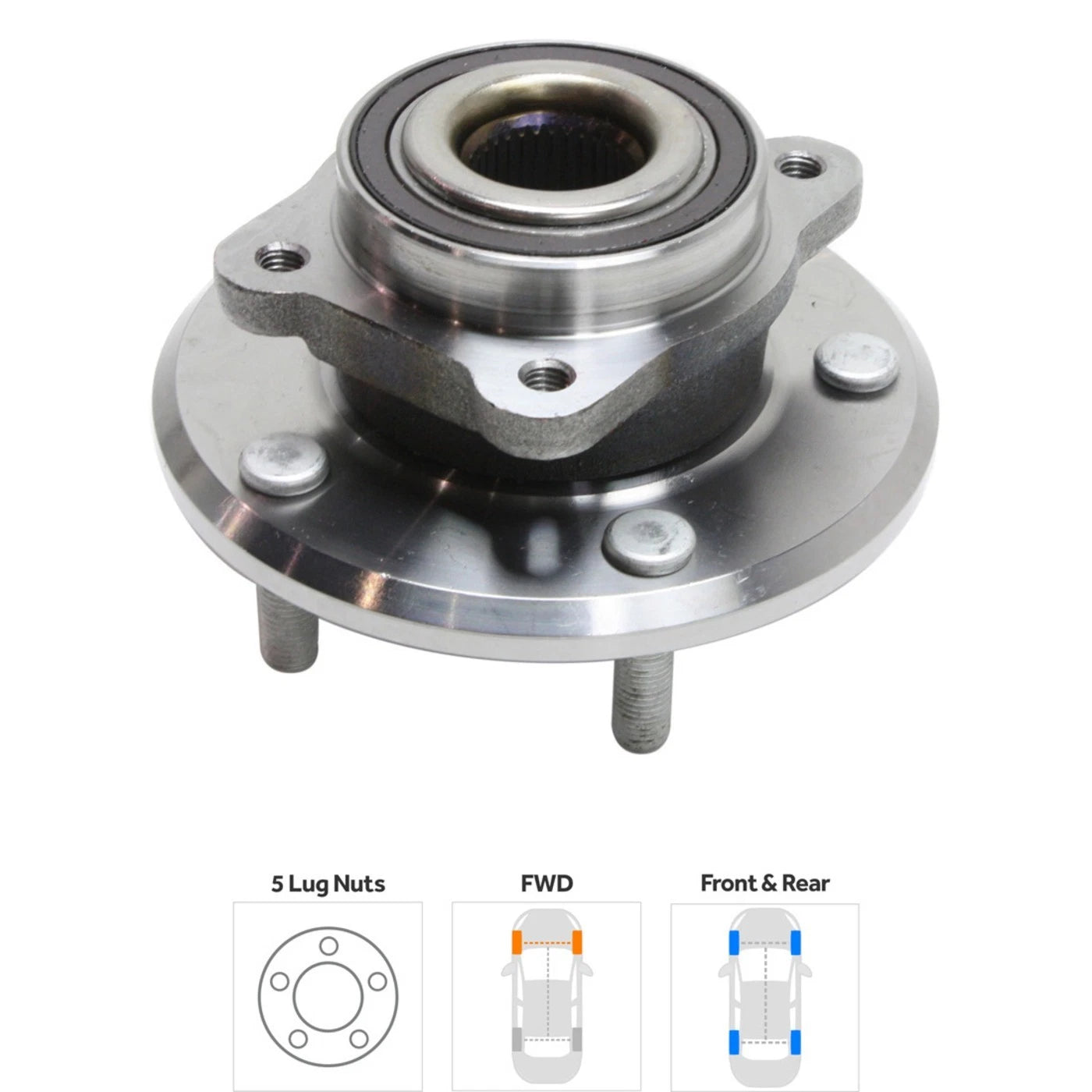 Wheel Hubs for Dodge Journey (2009–2020) Front & Rear with Bearing AWD