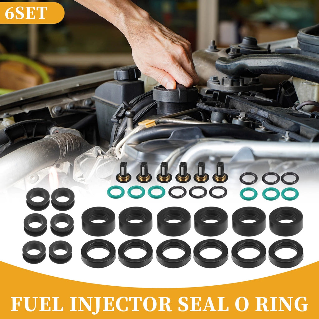 Set of 6 Fuel Injector Seal O Rings for Honda Acura 3.2L (2001–2004)