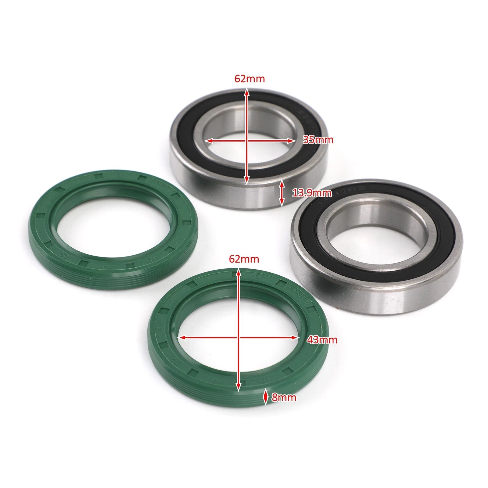 Axle Bearings + Seals for Yamaha Banshee 350, Blaster 200, Raptor 660 (1987–2006)