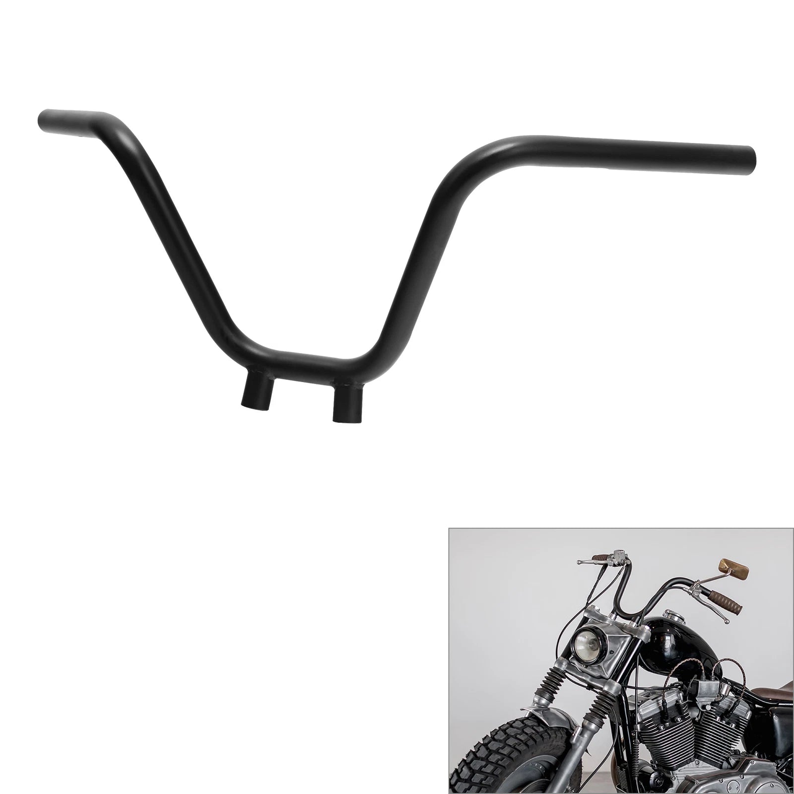 10" Rise Matte Black Ape Bar Handlebar for Harley Dyna Sportster XL Softail