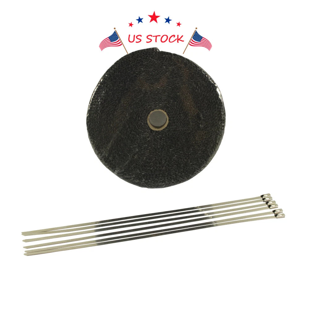 Exhaust Wrap for Universal Applications (1" x 50 Ft, Black)