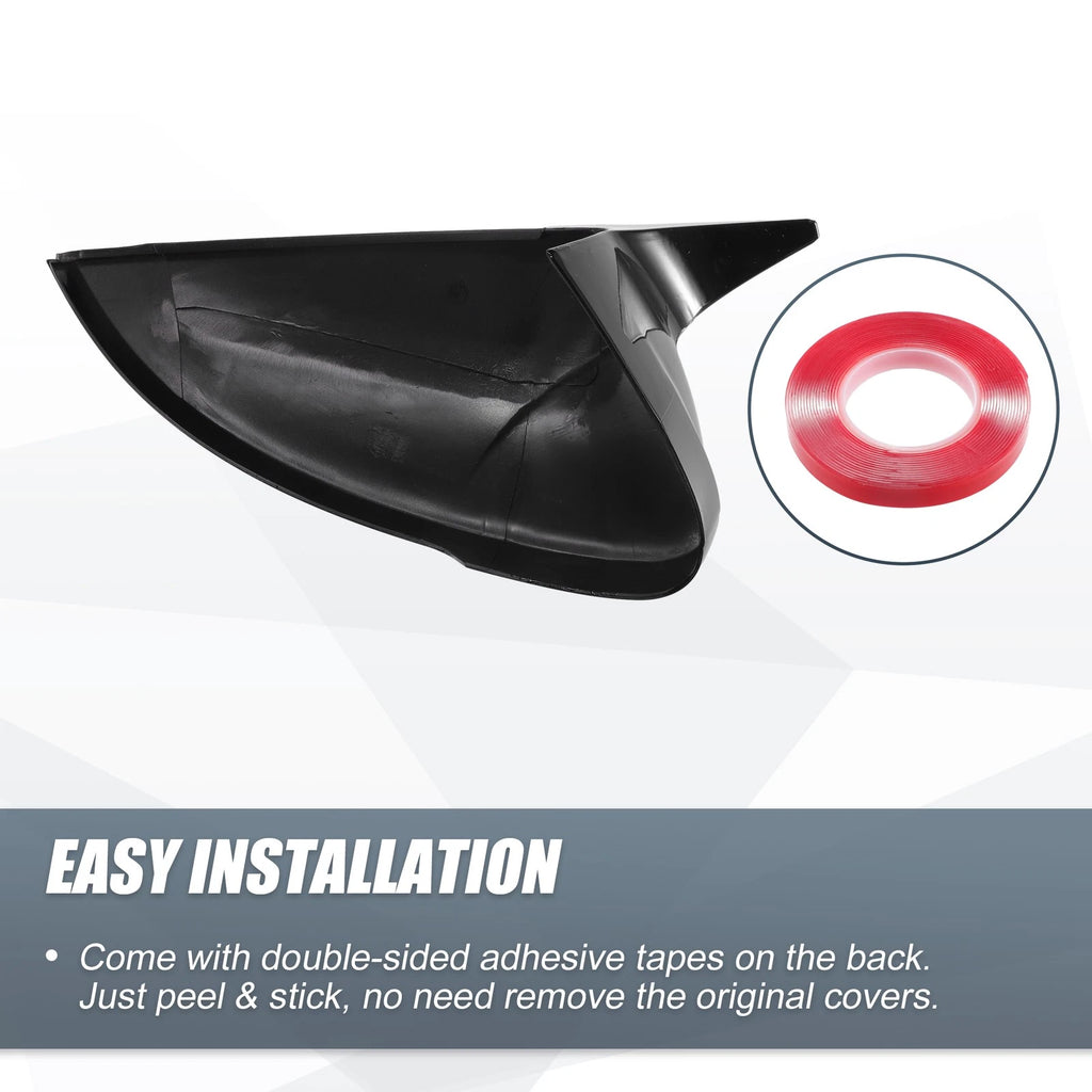 1 Pair Rearview Mirror Cover Overlay Gloss Black for Volkswagen Passat (2019–2023)