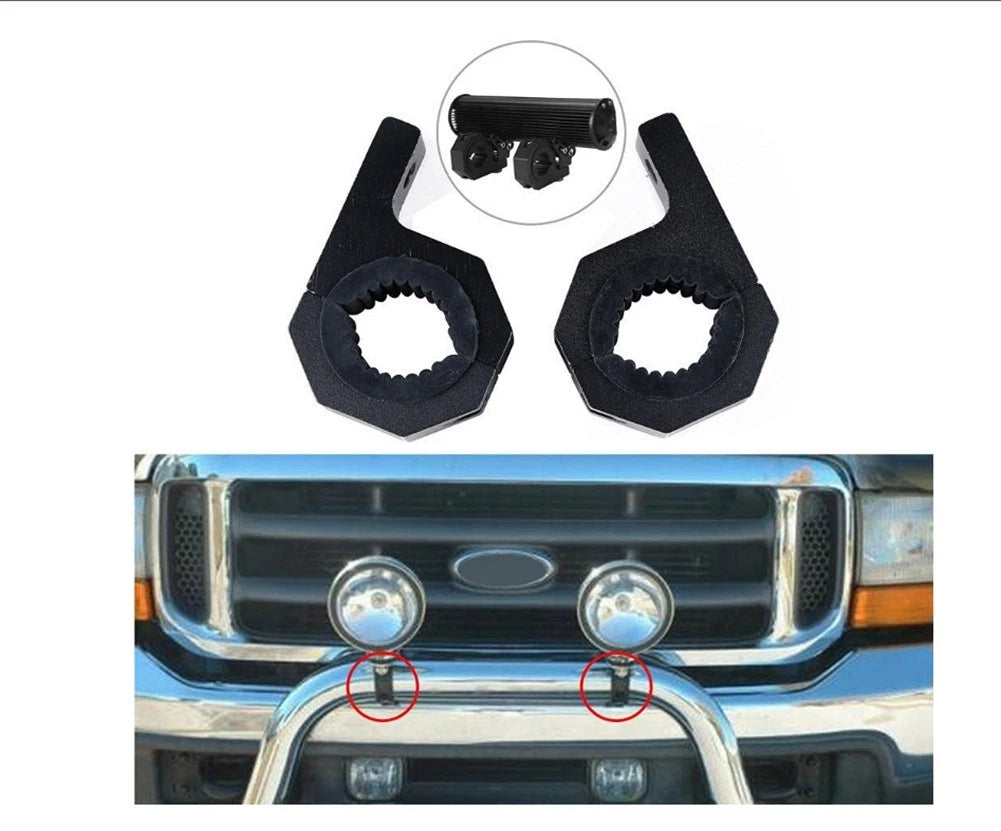 Set of 2 Adjustable Light Bar Mounts for LED HID Halogen Spotlights 1.5" 2"
