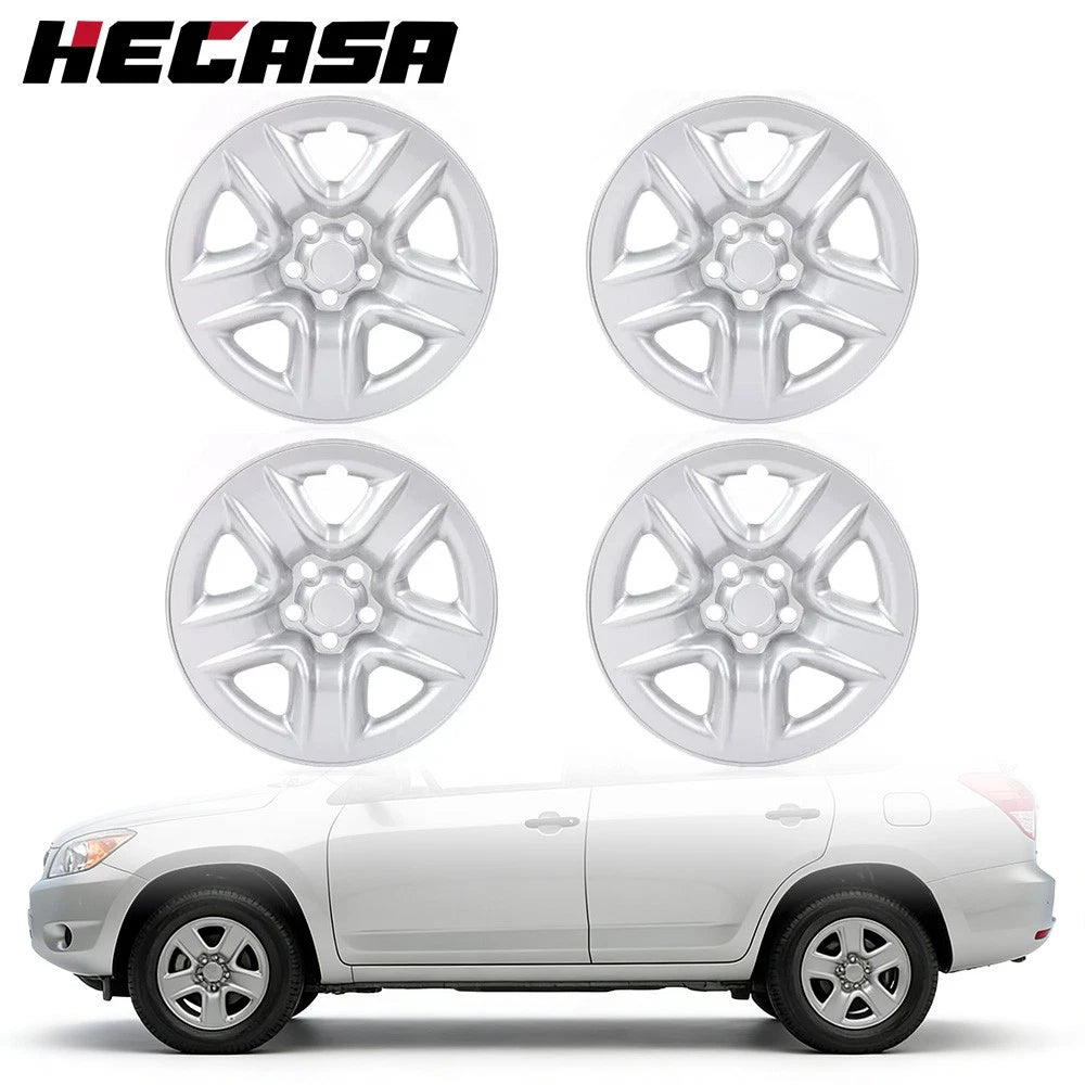 Set of 4 Wheel Hub Caps for Toyota RAV4 (2006–2012) - 17" Silver Full Rim