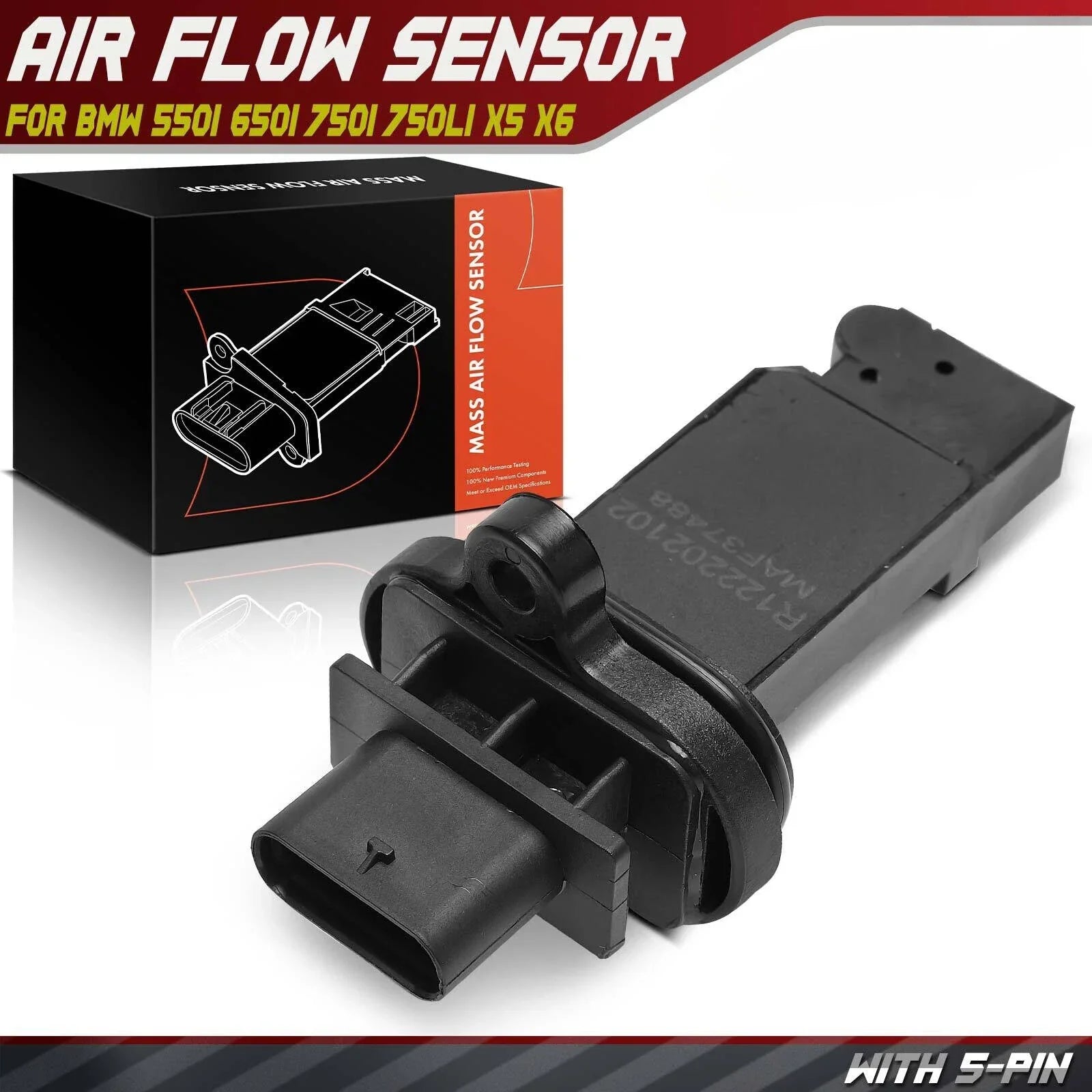 Mass Air Flow Sensor MAF for BMW E60 E63 E65 E66 E70 550i 650i 750Li w/5 Pins (2003–2013)