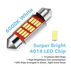 2X 36MM White LED Bulbs for License Plate Dome Map Door Light