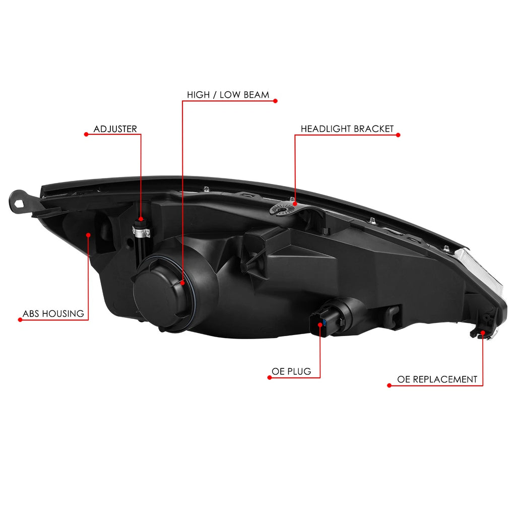 Driver Side Chrome Headlight Lamp Assembly for Ford Focus (2000–2002)